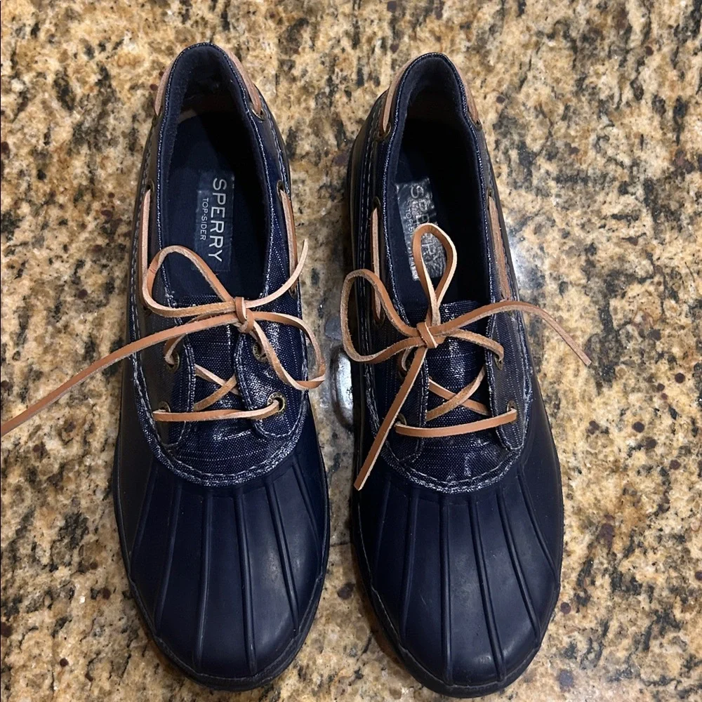 Sperry blue rainboot/deck rubber shoes, size 10, EUC | see offer in description